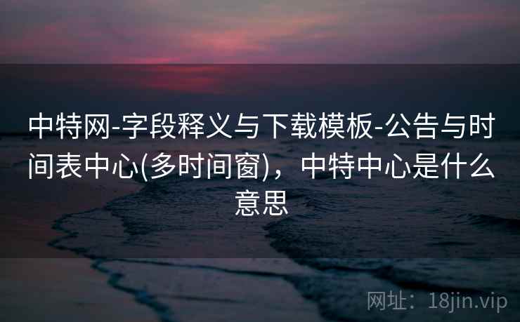 中特网-字段释义与下载模板-公告与时间表中心(多时间窗)，中特中心是什么意思  第1张